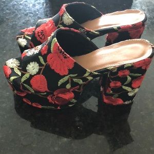 Public Desire Misty Red plant-form heels